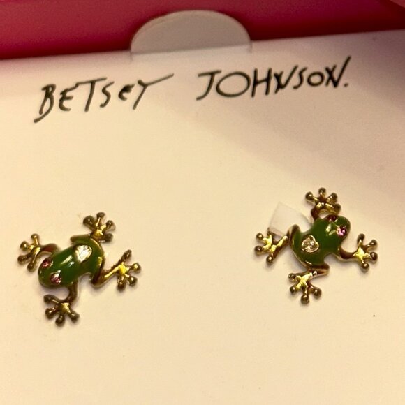 Betsey Johnson Frog Stud Earrings - Picture 1 of 3